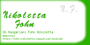 nikoletta fohn business card